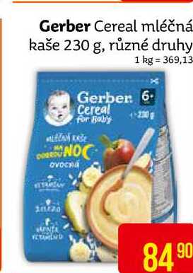 Gerber Cereal mléčná kaše 230 g, různé druhy 