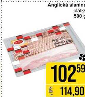 Anglická slanina plátky, 500 g 