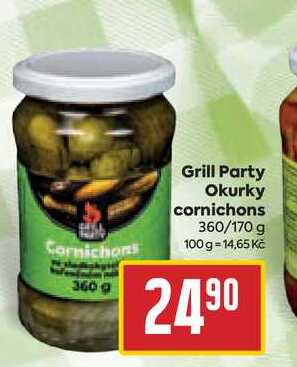 Grill Party Okurky cornichons 360/170 g