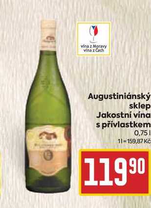 Augustiniánský sklep Jakostní vína s přívlastkem 0,75l