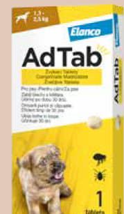AdTab 56 mg žvýkací tableta pro psy 1,3–2,5 kg