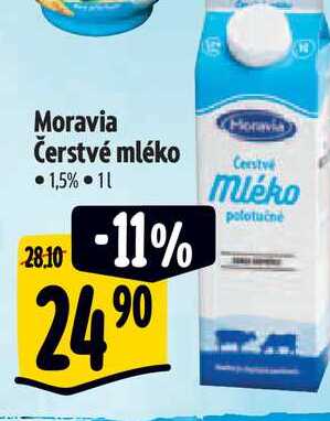 Moravia Čerstvé mléko 1,5%  1 l