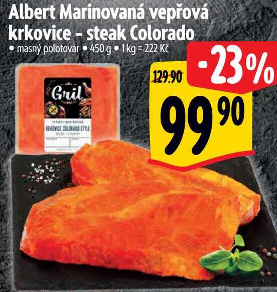Albert Marinovaná vepřová krkovice - steak Colorado, 450 g