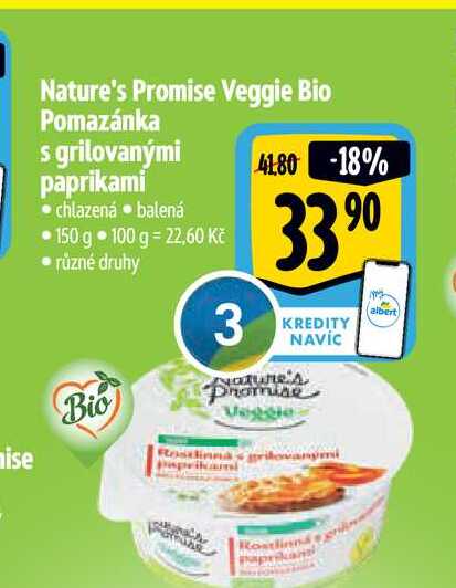   Nature's Promise Veggie Bio Pomazánka s grilovanými paprikami 150 g