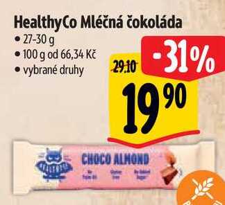 Healthy Co Mléčná čokoláda, 27-30 g 