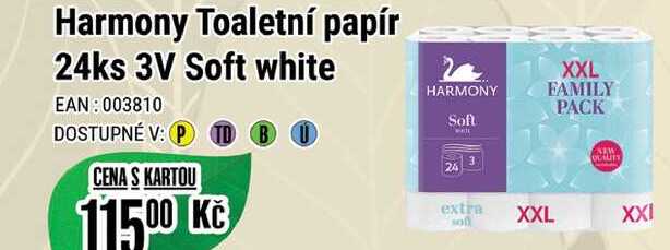 Harmony Toaletní papír 24ks 3V Soft white  