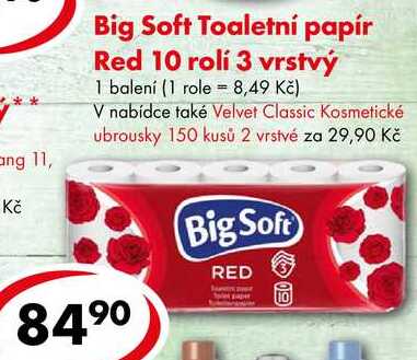 Big Soft Toaletní papír Red, 10 rolí 