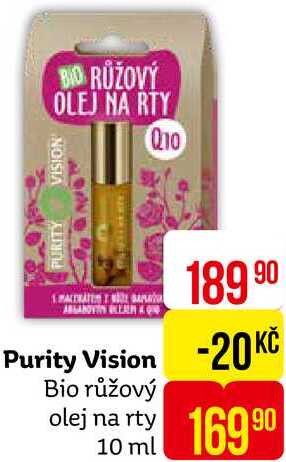 Purity Vision Bio růžový olej na rty 10 ml 