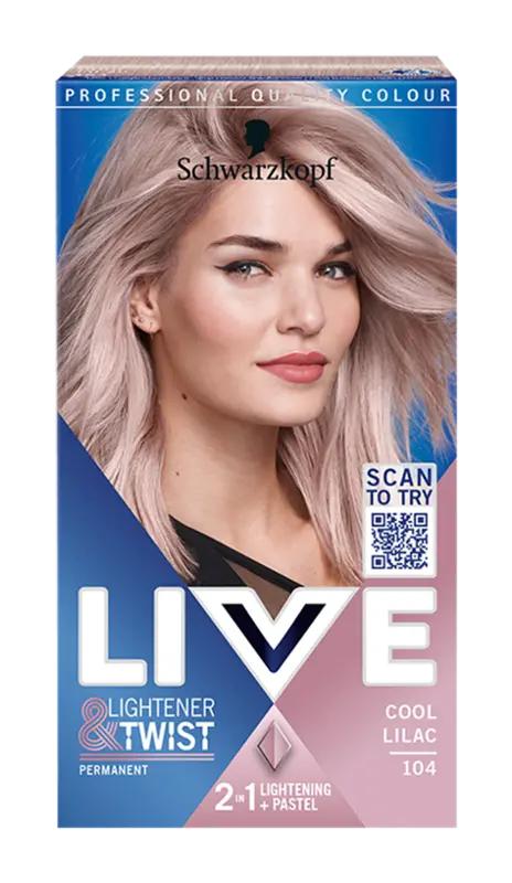 Schwarzkopf Live Lightener + Twist barva na vlasy cool lilac 104, 1 ks