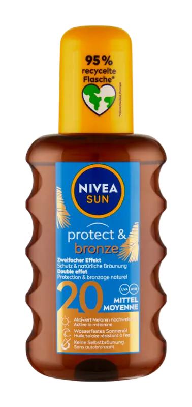 NIVEA Olej na opalování ve spreji Protect & Bronze SPF20, 200 ml