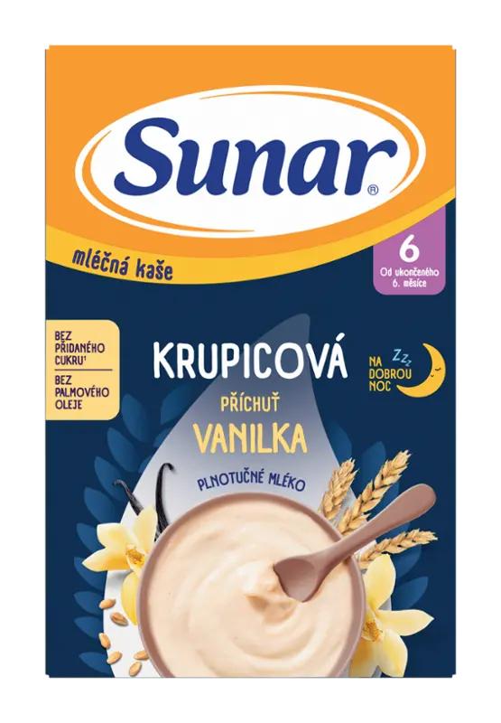 Sunar Mléčná krupicová kaše vanilková, 210 g
