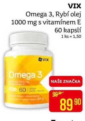 VIX Omega 3, Rybí olej 1000 mg 