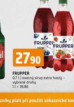  FRUPPER 0,7 | ovocný sirup extra hustý  