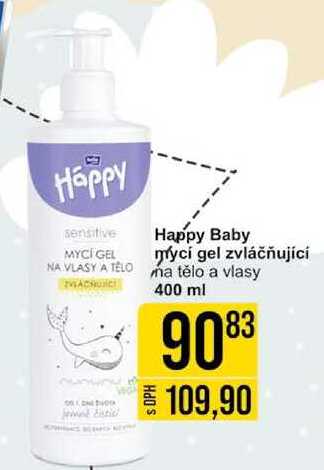 Happy Baby mycí gel zvláčňující na tělo a vlasy, 400 ml