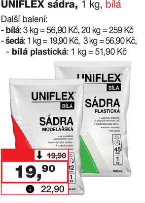 UNIFLEX sádra, 1 kg, bílá