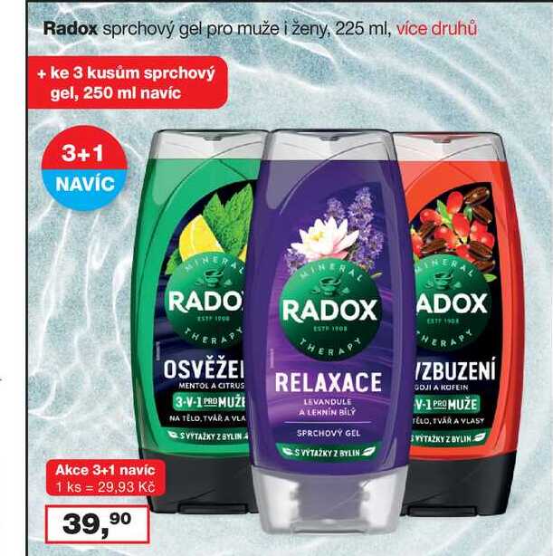 Radox sprchový gel pro muže i ženy, 225 ml, více druhů  