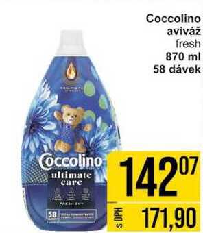 Coccolino aviváž fresh 870 ml, 58 dávek