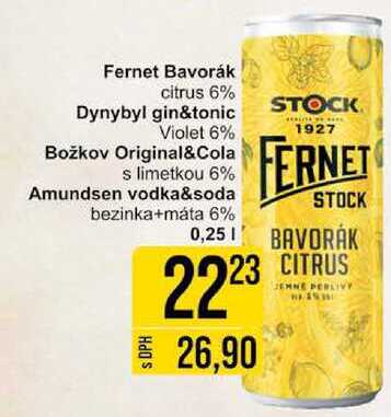 Fernet Bavorák citrus 6%, 0,25 l