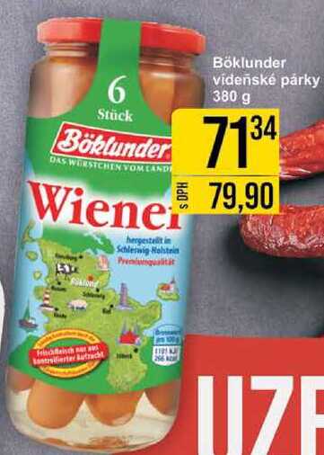 Böklunder vídeňské párky, 380 g