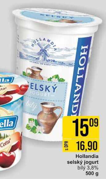  Hollandia selský jogurt bílý 3,8% 500 g 