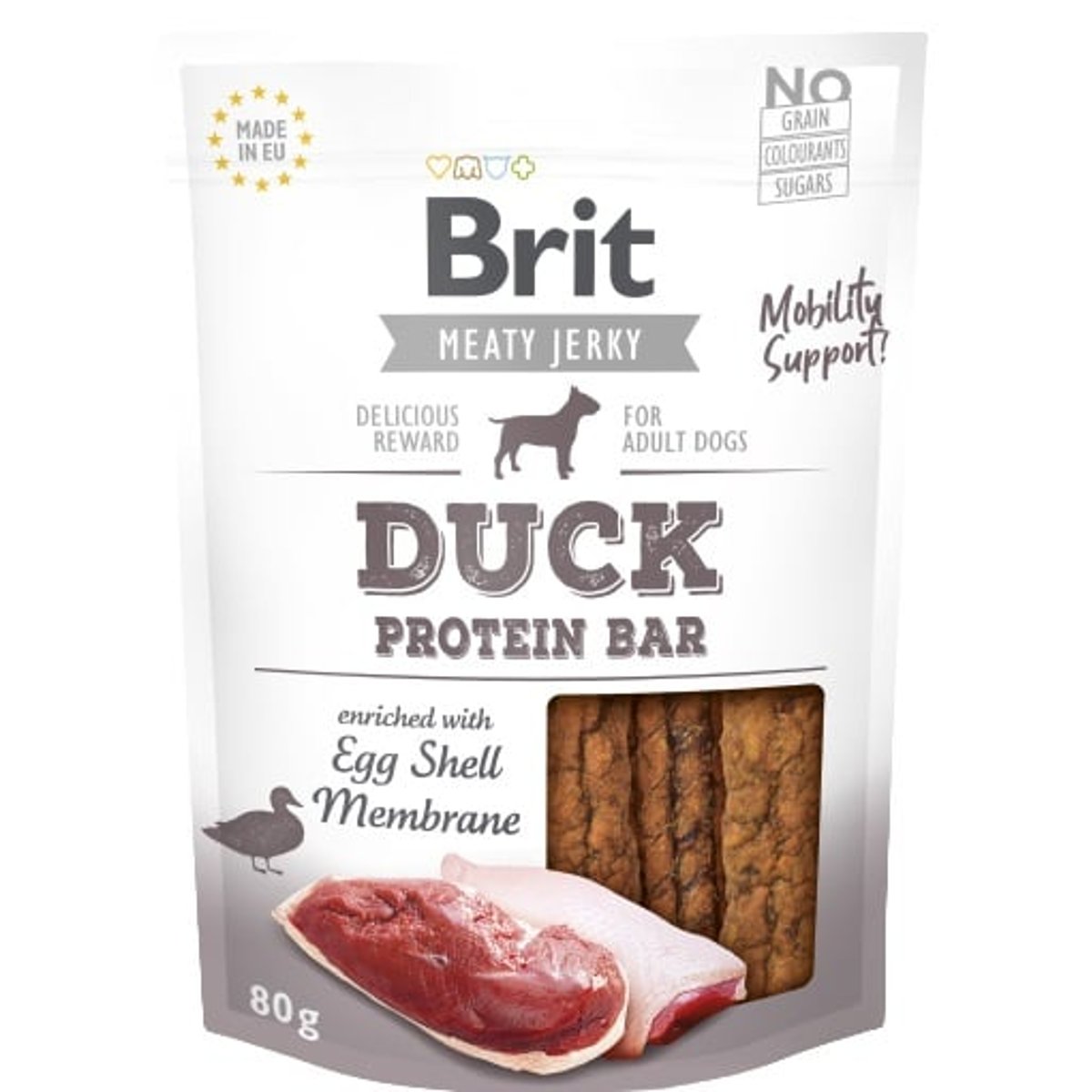 Brit Jerky Sušené proteinové tyčinky pro psy – kachní