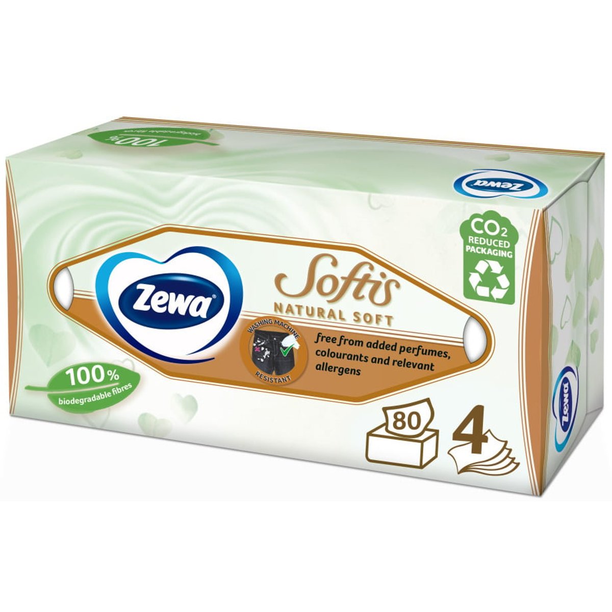 Zewa Softis natural soft box papírové kapesníky 4vrstvé box