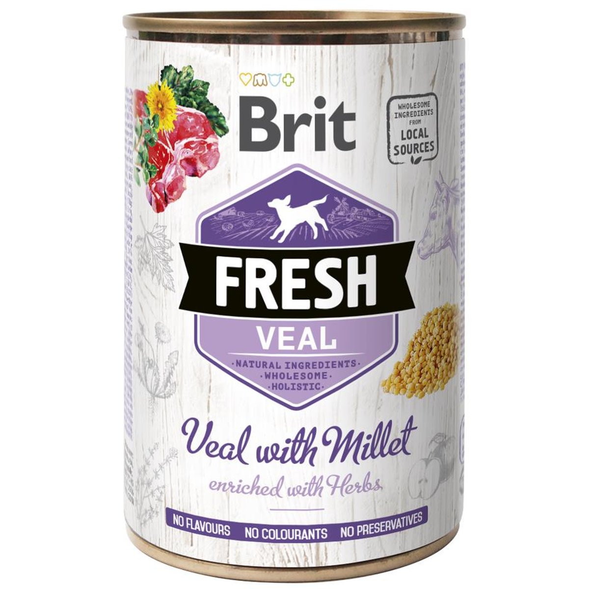 Brit Fresh konzerva pro psy – telecí s prosem