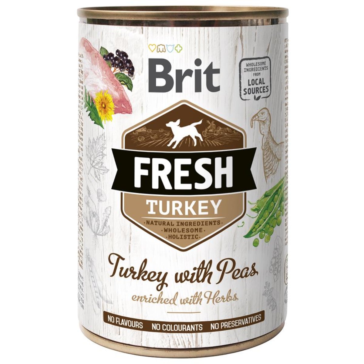 Brit Fresh konzerva pro psy – krůtí s hráškem
