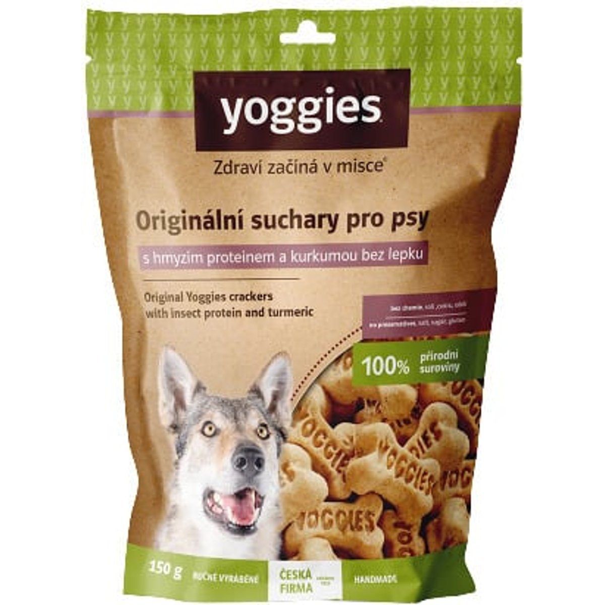 Yoggies Bezlepkové suchary s hmyzím proteinem a kurkumou pro psy