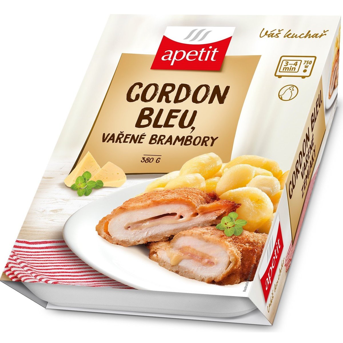 Apetit Cordon bleu s vařenými bramborami