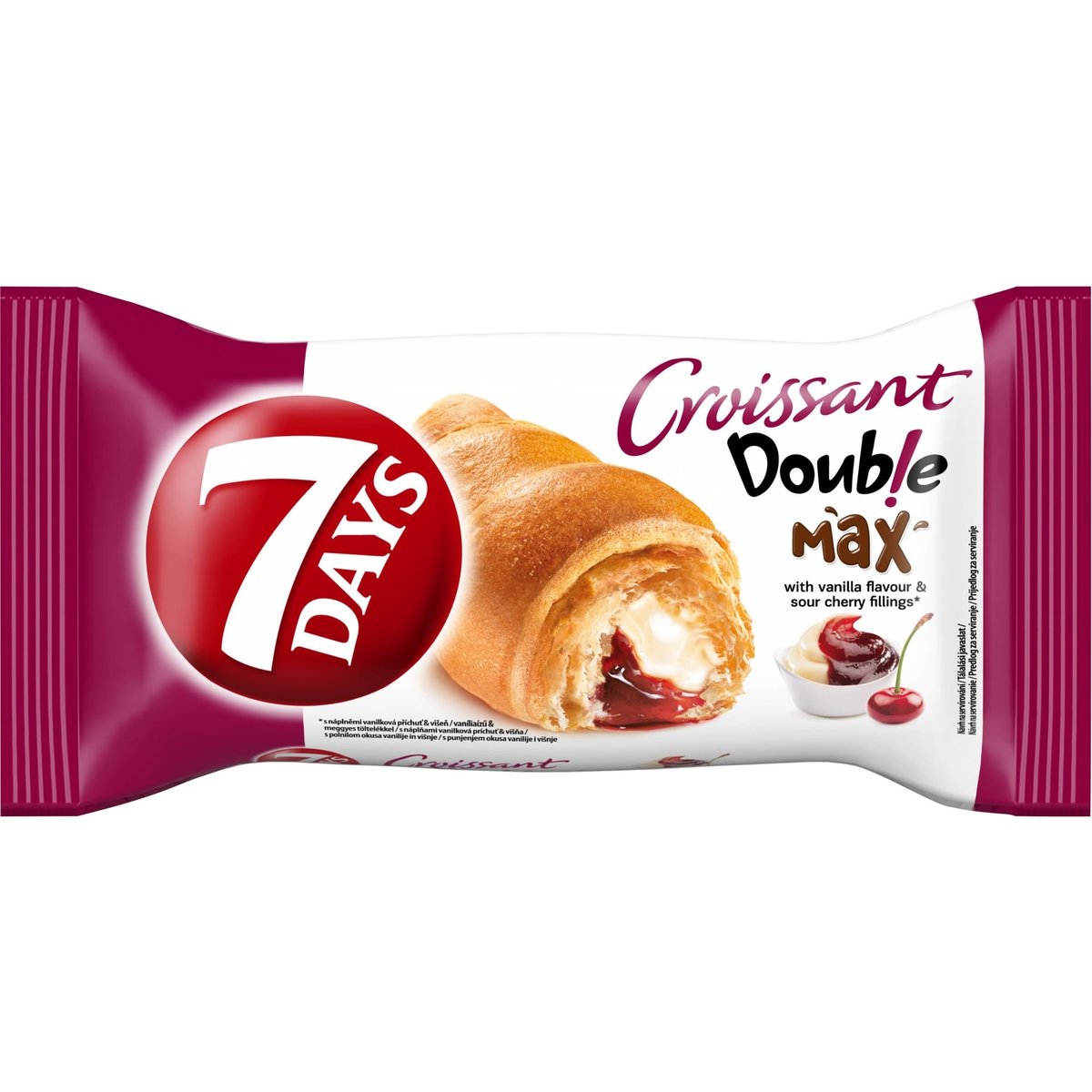 7Days Croissant double vanilka a višeň