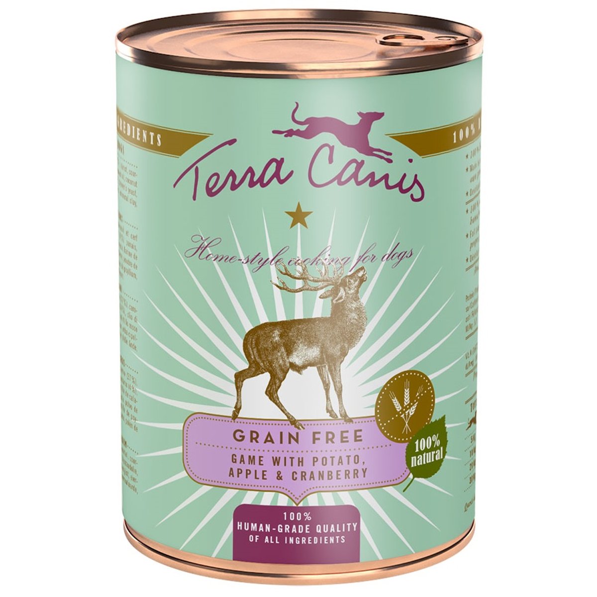 Terra Canis Grain free konzerva zvěřina s bramborem, jablkem a brusinkami pro psy