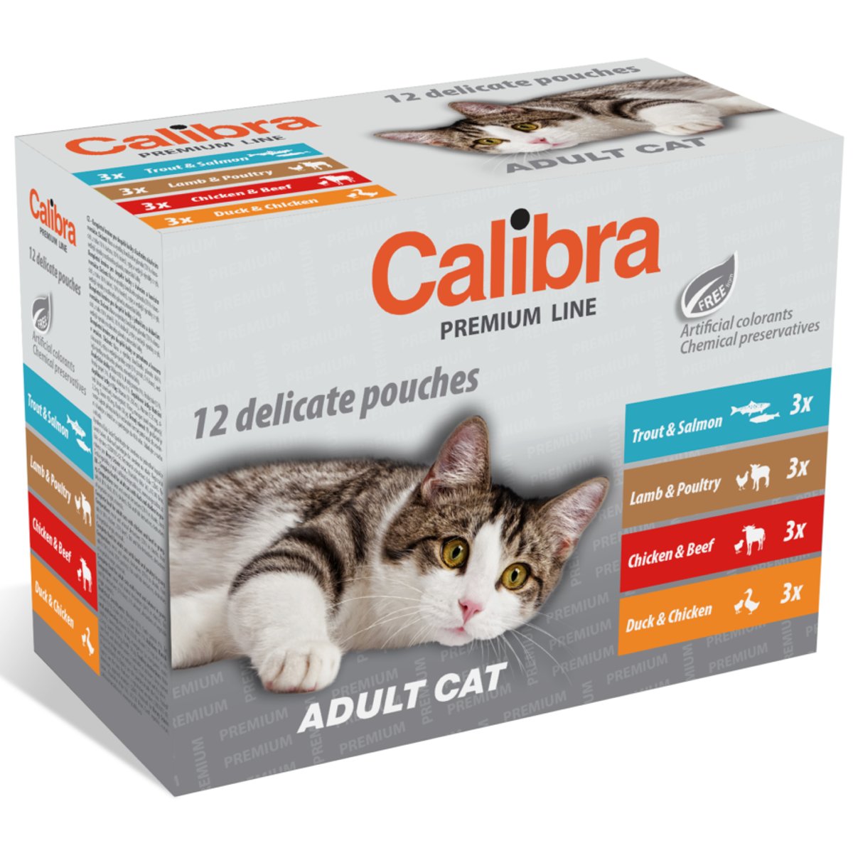Calibra Cat adult kapsičky pro dospělé kočky multipack 12×100 g 12x100g
