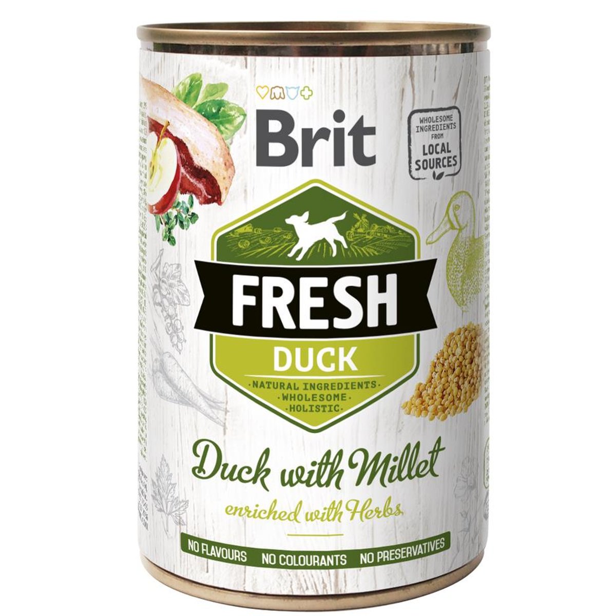 Brit Fresh konzerva pro psy – kachna s prosem
