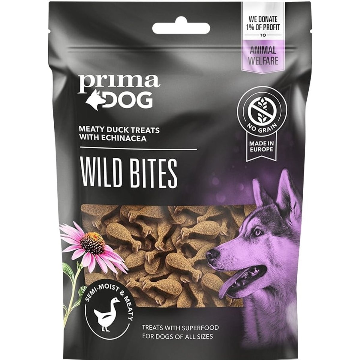 PrimaDog Wild Bites pamlsek pro psy s kachním a echinaceou
