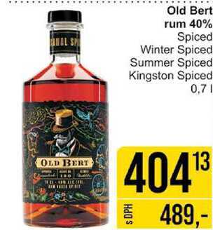 Old Bert rum 40% Spiced, 0,7 l