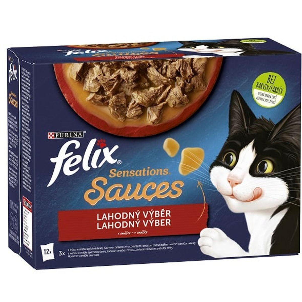 Felix Sensations sauces Lahodný výběr v omáčce pro kočky (12×85 g)