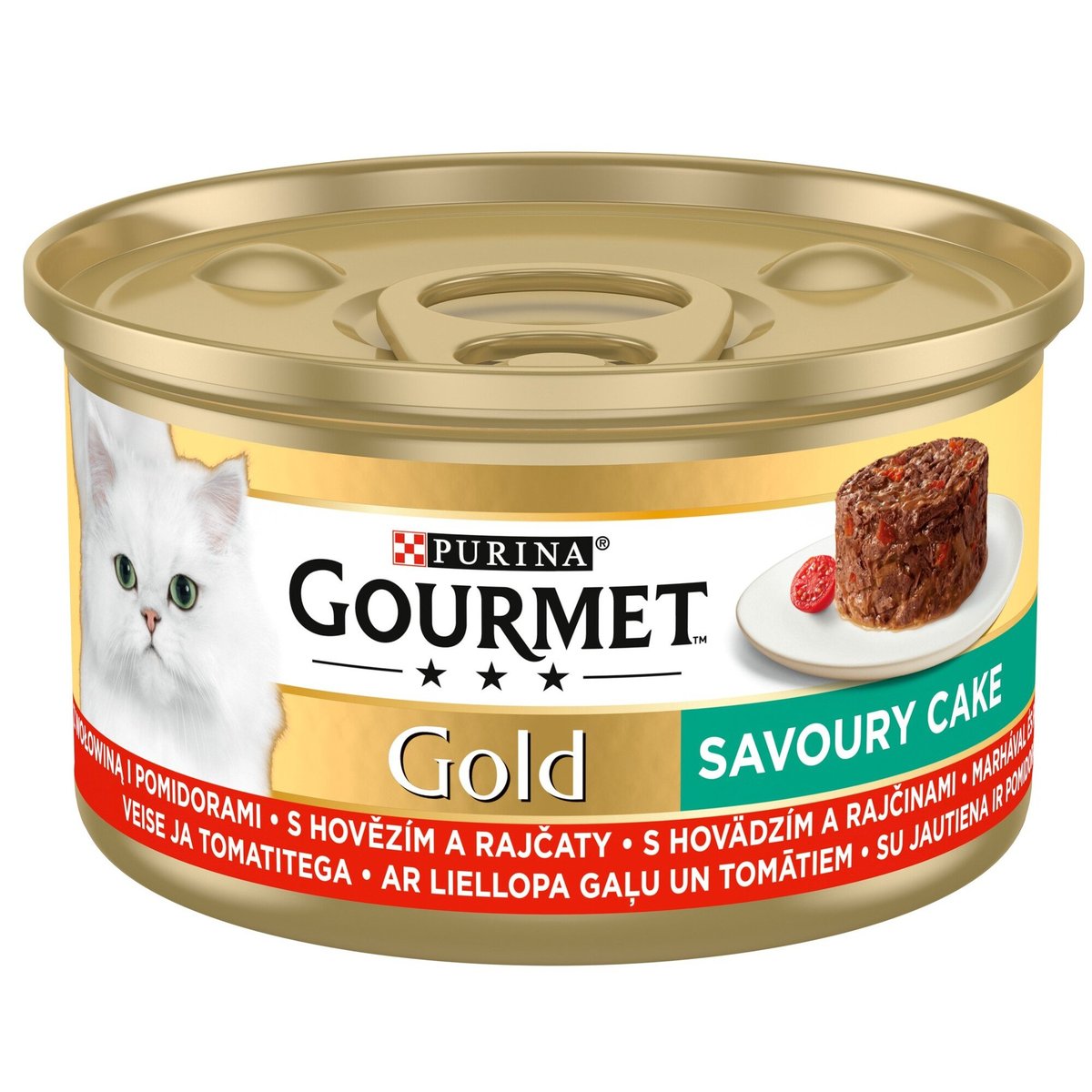 Gourmet Gold Savoury cake s hovězím a rajčaty pro kočky