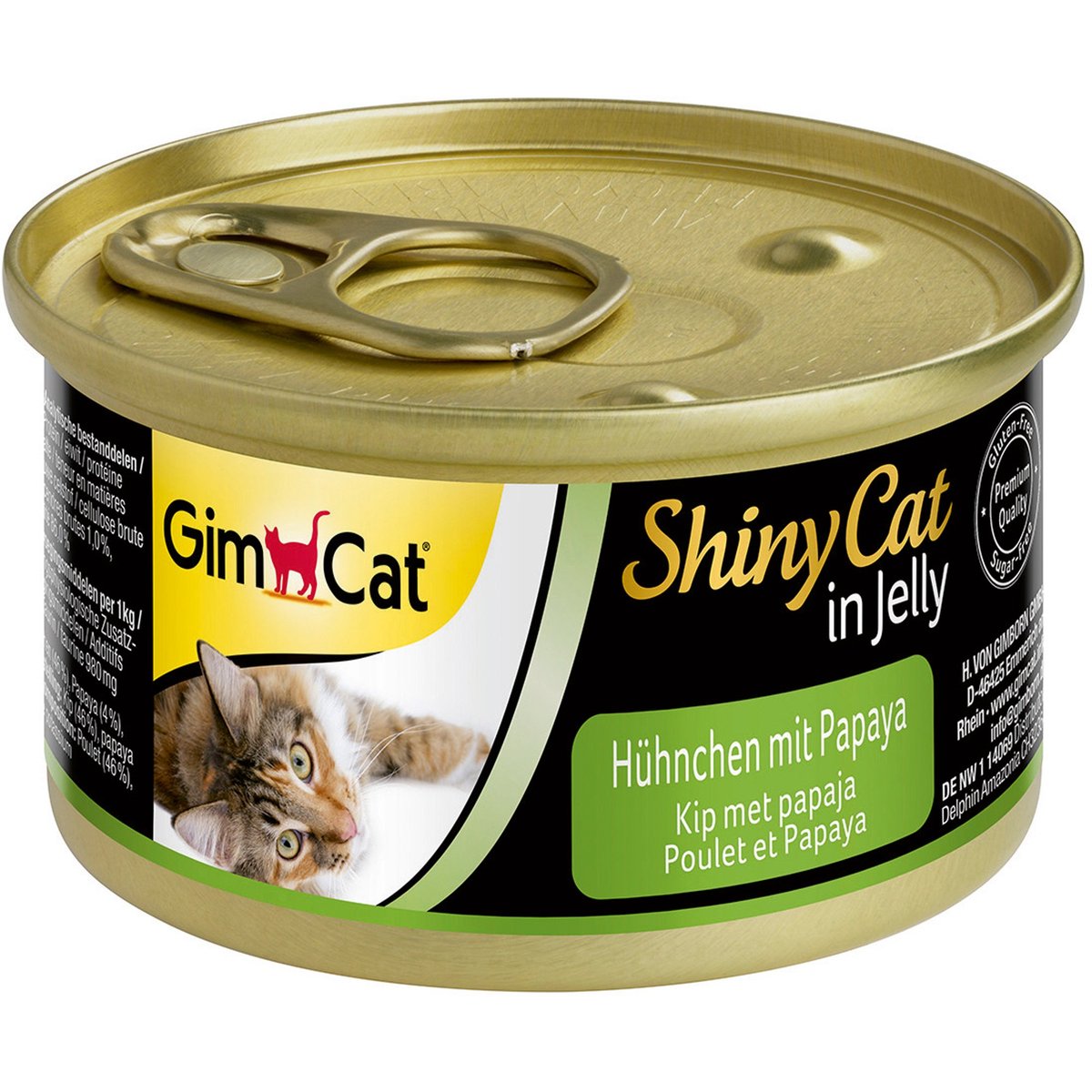 GimCat ShinyCat konzerva kuře a papája pro kočky