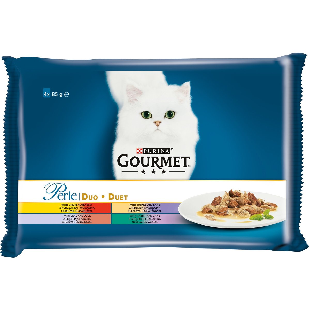 Gourmet Perle Masové duo pro kočky 4×85 g