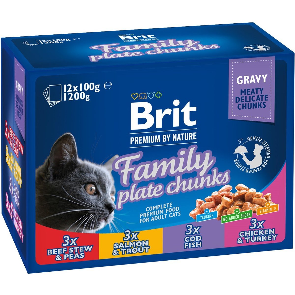 Brit Premium Cat Pouches Family Plate pro kočky 12×100 g