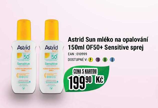 Astrid Sun mléko na opalování Astrid Astrid 150ml OF50+ Sensitive sprej 