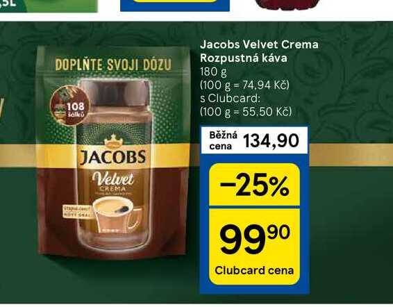 Jacobs Velvet Crema Rozpustná káva