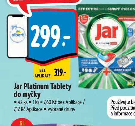   Jar Platinum Tablety do myčky 42 ks 