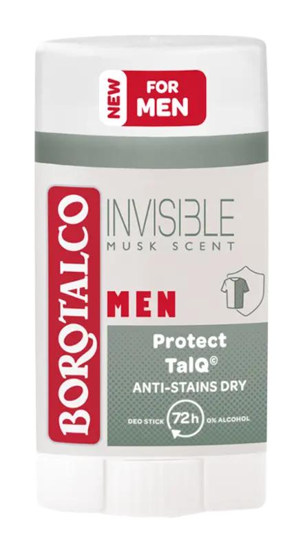 Borotalco Deodorant tuhý pro muže Invisible Musk Scent, 40 ml