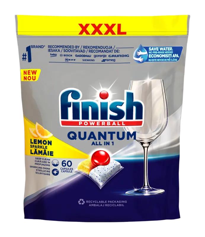 Finish Tablety do myčky nádobí Quantum All in1 Lemon Sparkle, 60 ks