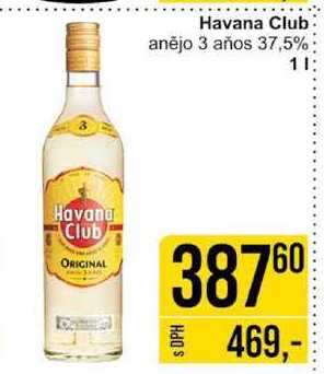 Havana Club anējo 3 años 37,5% 1l
