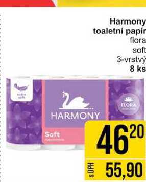 Harmony toaletní papír flora soft 3-vrstvý 8 ks 