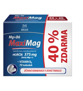 MaxiMag Hořčík 375 mg + B6 50+20 tobolek