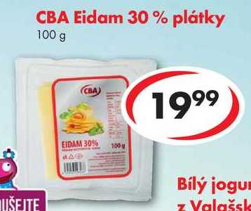 CBA Eidam 30% plátky, 100 g 